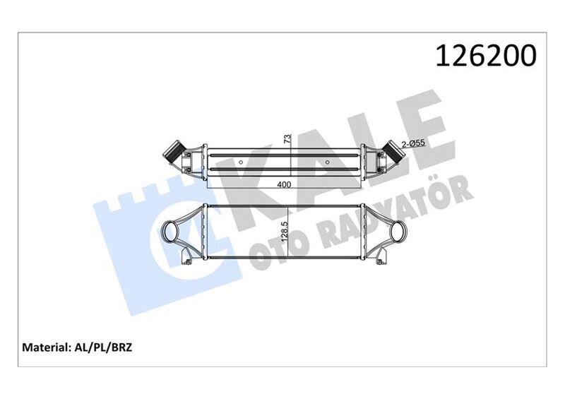 KALE 020CAC030 TURBO RADYATÖRÜ INTERCOOLER FORD TRANSİT 01> 2.4 TDCİ
