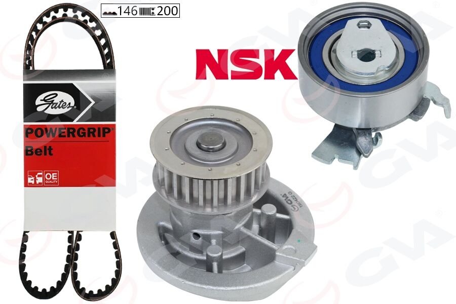 GVA 59WPK9055 DEVİRDAİMLİ EKSANTRİK GERGİ KİTİ VECTRA A-OMEGA A-ASTRA F-CALIBRA-KADETT E 1.8i-2.0i 8V 18SV-C18NZ