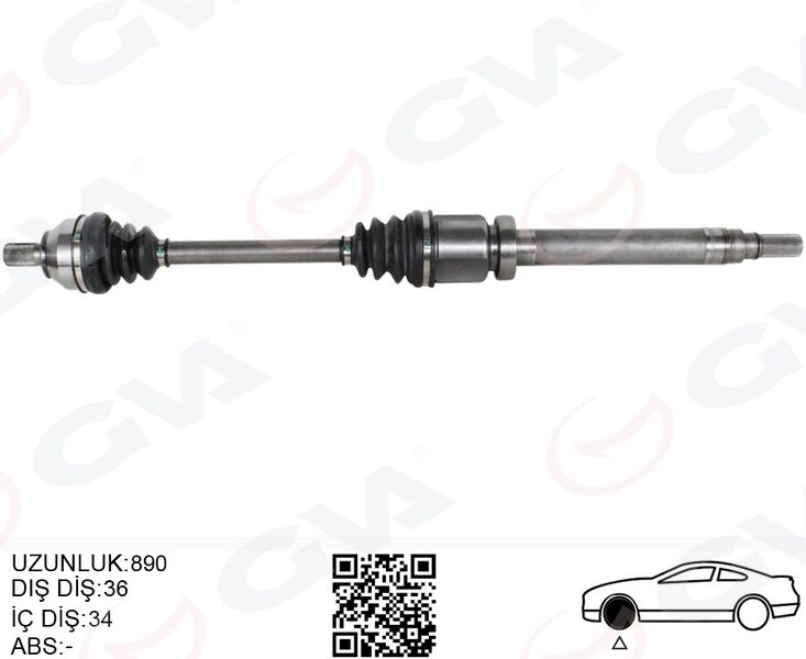 GVA 4435014 ÖN AKS KOMPLE SAĞ FOCUS II 04>09 1.6 TDCI CVT OTOM. DIZEL