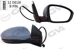 GVA 1011430 DIŞ DİKİZ AYNASI SAĞ MEGANE 15> ELEKTRİKLİ ISITMALI SİNYALLİ SENSÖRLÜ ASTARLI KONVEKS VM-6142EHPSR