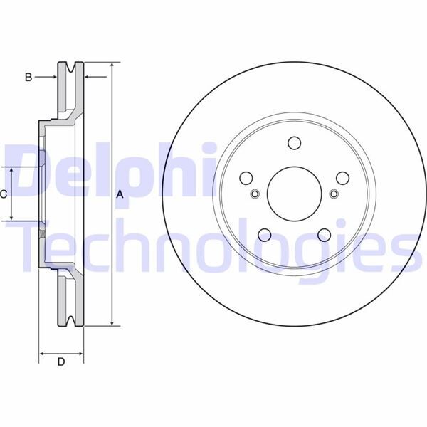 DELPHI BG4952C ÖN FREN DİSKİ HAVA KANALLI TOYOTA CH-R 1.2L 8NRFTS NGX10 16-> 1.8L 2ZR-FXE HYBRID ZYX10 ZYX11 16- > - 299 çap X 5 bijon Takım disk fiyatıdır