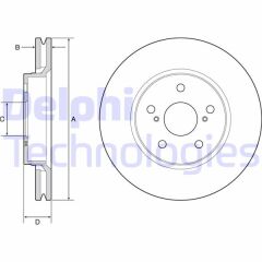DELPHI BG4952C ÖN FREN DİSKİ HAVA KANALLI TOYOTA CH-R 1.2L 8NRFTS NGX10 16-> 1.8L 2ZR-FXE HYBRID ZYX10 ZYX11 16- > - 299 çap X 5 bijon Takım disk fiyatıdır