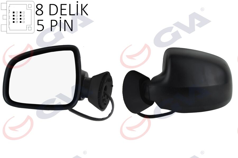 GVA 1019151 DIŞ DİKİZ AYNASI SOL LOGAN SW-MCV 08> ELEKTRİKLİ ISITMALI KONVEKS 5 FİŞ VM-6801EHL