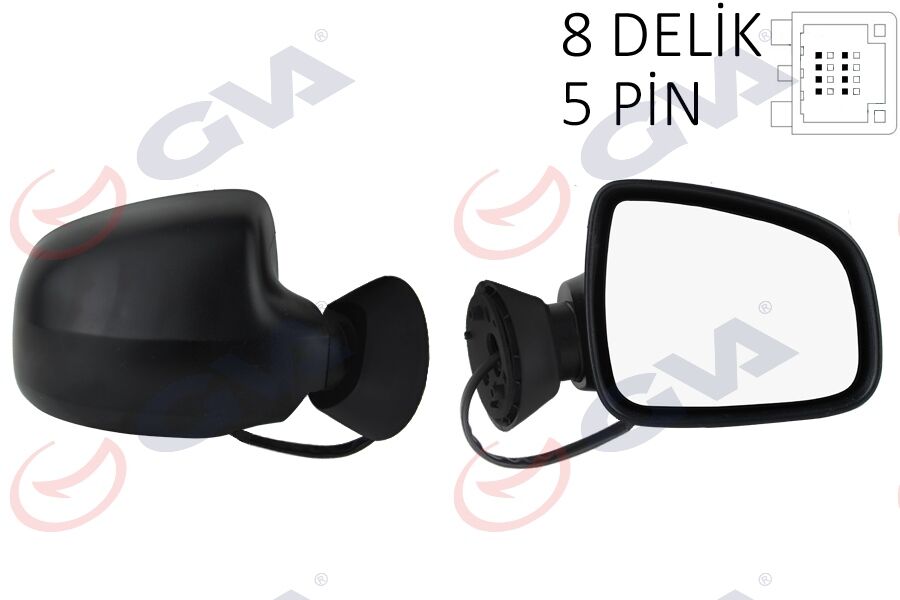 GVA 1019150 DIŞ DİKİZ AYNASI SAĞ LOGAN SW-MCV 08> ELEKTRİKLİ ISITMALI KONVEKS 5 FİŞ VM-6801EHR