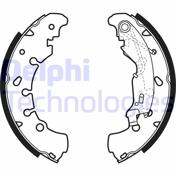 DELPHI LS1980 ARKA PABUÇ BALATA OPEL CORSA D 16> ADAM 14>18 PEUGEOT BIPPER 08> P605 90> CITROEN NEMO 08> FIAT FIOR INO 08> PANDA 09>PUNTO 05> 203x38 GS8739