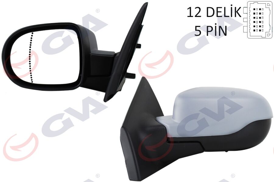 GVA 1014191 DIŞ DİKİZ AYNASI SOL CLIO 09> ELEKTRİKLİ ISITMALI ASTARLI ASFERİK 5 FİŞ VM-6135EHPAL