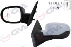 GVA 1014191 DIŞ DİKİZ AYNASI SOL CLIO 09> ELEKTRİKLİ ISITMALI ASTARLI ASFERİK 5 FİŞ VM-6135EHPAL