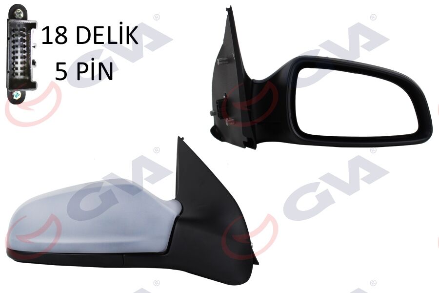 GVA 1090151 DIŞ DİKİZ AYNASI SAĞ ASTRA H 04> ELEKTRİKLİ ISITMALI ASTARLI KONVEKS 5 FİŞ VM-968EHPR 13312981
