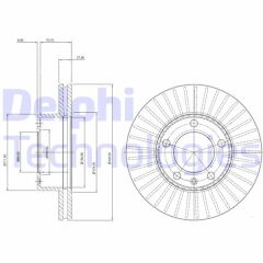 DELPHI BG9692 ÖN FREN AYNASI OPEL MOVANO 98> RENAULT MASTER I-II 98> 2.5-2.8 DTI 305.5x28 5 DELİK HAVALI