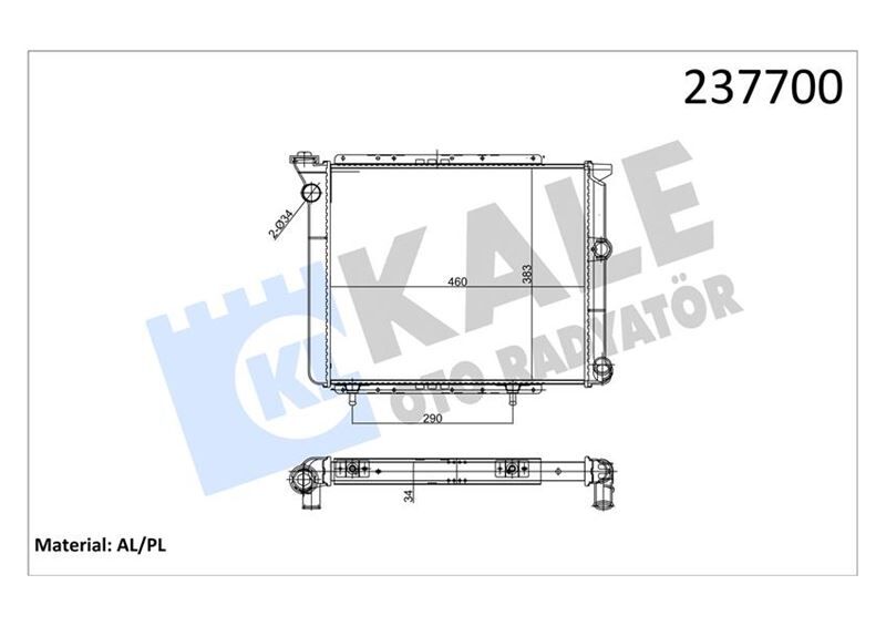 KALE 0504122AL RADYATÖR BORULU R11 FLASH 2 SIRA AL PL SİSTEM
