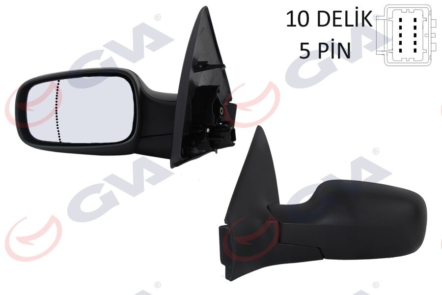 GVA 1011141 DIŞ DİKİZ AYNASI SOL MEGANE 02> ELEKTRİKLİ ISITMALI ASFERİK 5 FİŞ VM-138EHAL