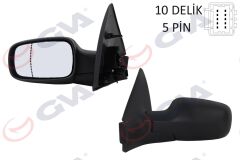 GVA 1011141 DIŞ DİKİZ AYNASI SOL MEGANE 02> ELEKTRİKLİ ISITMALI ASFERİK 5 FİŞ VM-138EHAL