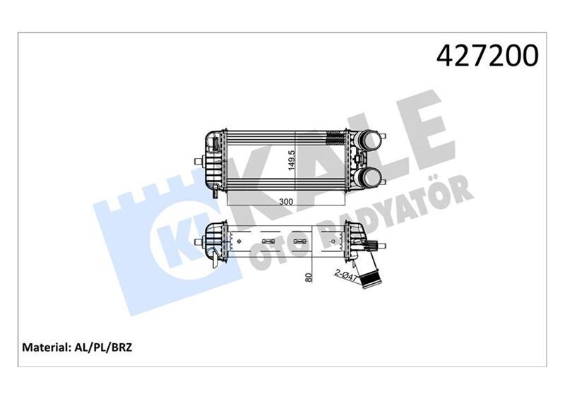 KALE 020CAC140 TURBO RADYATÖRÜ FORD COURİER 14> 1.5 TDCİ