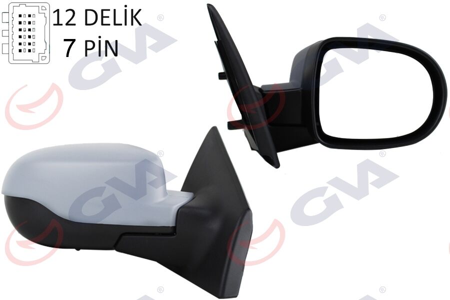 GVA 1014190 DIŞ DİKİZ AYNASI SAĞ CLIO 09> ELEKTRİKLİ ISITMALI SENSÖRLÜ ASTARLI KONVEKS 7 FİŞ VM-6135EHPSR