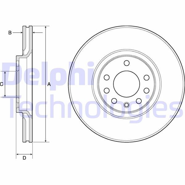 DELPHI BG3770C ÖN FREN AYNASI ASTRA H-ZAFIRA B-MERIVA A-B-CORSA D-E-ADAM-ASTRA G-VECTRA B 308x25x5DLxHAVALI 16 İNÇ