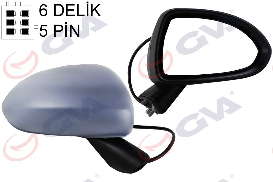 GVA 1090225 DIŞ DİKİZ AYNASI SAĞ CORSA D 06> ELEKTRİKLİ ISITMALI ASTARLI KONVEKS 5 FİŞ VM-964EHPR 13187618
