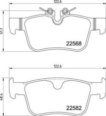 BREMBO P86030 ARKA BALATA VOLVO S90 2.0D3 2.0D4 2.0D5 2.0T5 2.0T6 2016 > V90 2016 > XC60 17 > V60 16 İNÇ JANT