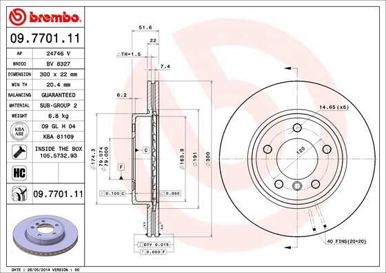 BREMBO 09770111 FREN DISKI ON BMW E46 E36 E85
