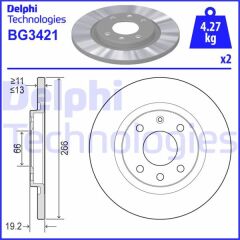 DELPHI BG3421 ÖN FREN AYNASI C2 1.4 1.4 HDİ 03 >C3 1.4 1.4HDI 02 > PARTNER-BERLINGO 1.4 1.9 D 2.0HDI 266x13x4DL