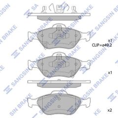 SANGSIN SP1631 ÖN FREN BALATA TOYOTA YARIS 1.3L 2SZ-FE SCP90 06-09 / 1.4L 1NDTV NLP90 06-09 / 1.0L 1KR-FE KSP90 06- 11 / 1.3L 1NR-FE NSP130 12-> / 1.5L 1NZFXE NHP130 HYBRID 14->