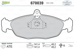 VALEO 670039 ÖN BALATA ASTRA F-CORSA A B -VECTRA A-TIGRA- 94-00 COMBO 1.4-1.6i-1.7 D 92-00 GDB1040