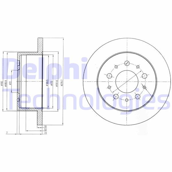 DELPHI BG4061 ARKA FREN DISKI BOXER III 06>DUCATO III 06>JUMPER III 06> 280x16x5DL