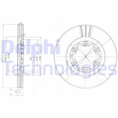 DELPHI BG3809 FREN DİSKİ ÖN FORD RANGER 98> 4x4 ÇAP: 274mm