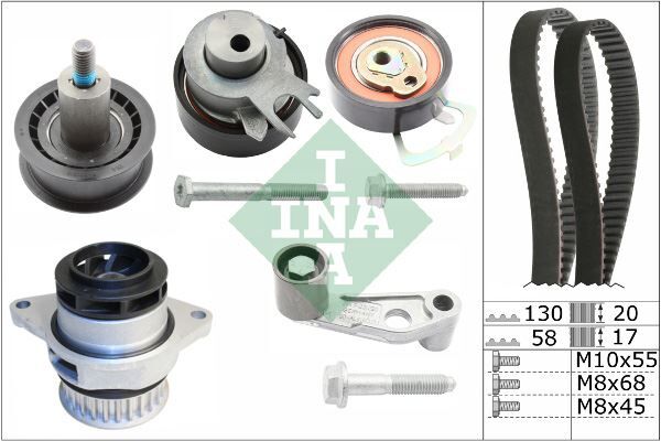 INA 530008930 DEVİRDAİMLİ TRİGER SETİ 130x200 - 058x170 POLO-CORDOBA-GOLF IV 1.4-1.6 16V BCB-BBY-BUD