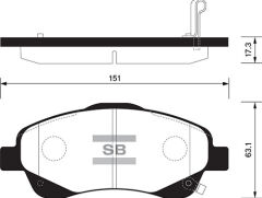 SANGSIN SP1576 ÖN FREN BALATA TOYOTA AVENSIS 2.0L 1AZ-FE 1AZFSE AZT250 03-08 / AVENSIS 1.6L 3ZZFE VVTi ZZT250 03-08 / VERSO 2.2L 2ADFTV AUR10 04-09