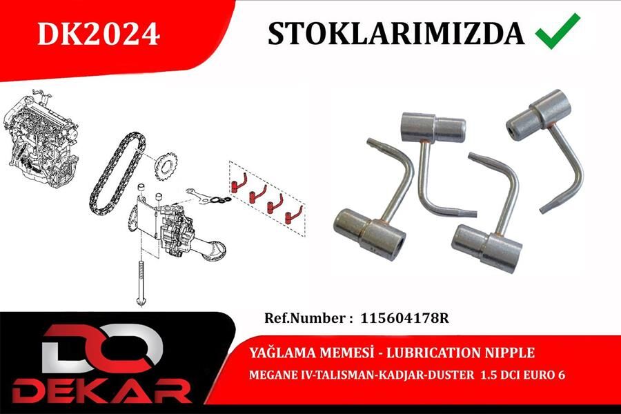 DEKAR DK2024 YAĞLAMA MEME TK. MEGANE IV-TALISMAN-KADJAR 1.5