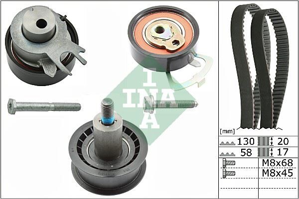 INA 530053810 EKSANTRİK GERGİ KİTİ GOLF-BORA-CADDYII-III-GOLF IV-POLO-OCTAVIA 1.4-1.6 16V AFY-AFK 5PARÇA
