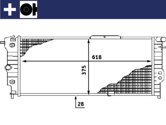 MAHLE CR440000S RADYATÖR VECTRA A 90-95 CALIBRA A 94-97 AC KLİMASIZ MEK 618x375x28
