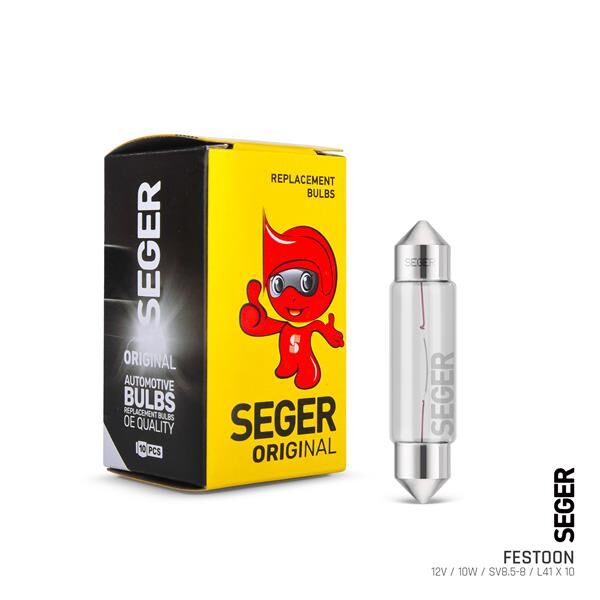 SEGER 209403 AMPUL FES 12V 10W SV8.5-8 41MM SOFİT STANDART YENİLEME
