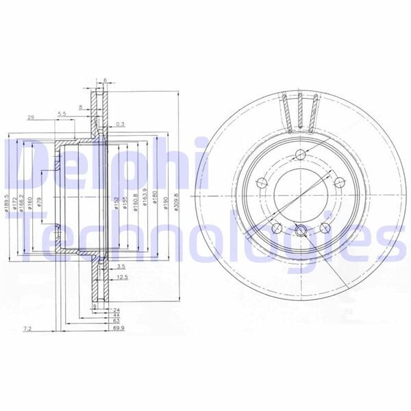 DELPHI BG3870 FREN DISKI ON BMW E60 E61 E63 E64