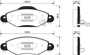 SANGSIN SP1419 ÖN FREN BALATA TOYOTA YARIS 1.0L 1SZ-FE SCP10 fransız üretim 03-05 / 1.3L 2SZ-FE SCP12 fransız üret im 03-05