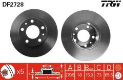 TRW DF2728 ÖN FREN AYNASI BOXER 94-4.02 JUMPER 94-4.02 DUCATO 94/4.02 280x18x5DL 1.4Q
