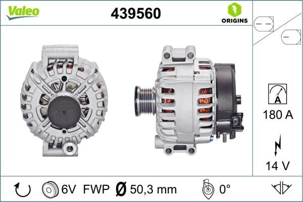 VALEO 439560 ALTERNATOR 14V 180A BMW E60 E61 E87 E90 E91 E92 E63 E64 E65 E66 G32