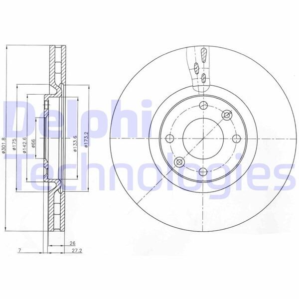 DELPHI BG4166 ÖN FREN AYNASI CORSA F e 19> MOKKA e 20> 208 19> 2008 19> 308 07> 3008 09> 5008 09> C4 20> DS5 15> DS3 18> 302x34x4DL HAVALI