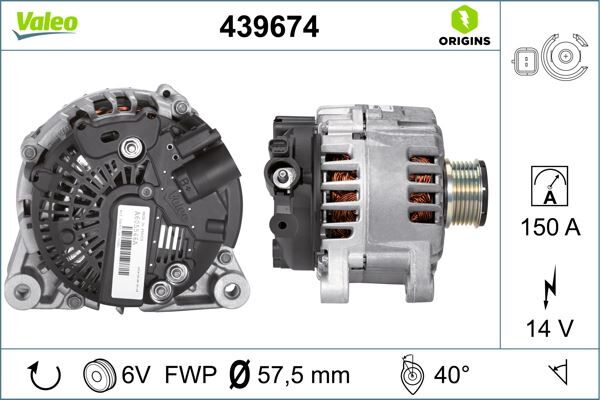 VALEO 439674 ALTERNATÖR 14V 150A PARTNER-BERLINGO-P206-P207-P307-C2-C3-C4-EXPERT-JUMPY-BOXER-JUMPER-DUCATO 1.6HDI-2.0HDI 439502