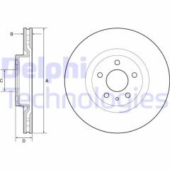 DELPHI BG4654C ON FREN DISKI FIAT 500L 12> 284x22x44