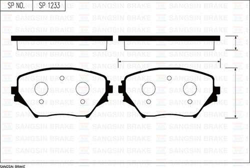 SANGSIN SP1233 ÖN FREN BALATA TOYOTA RAV4 2.0L 1AZ-FE ACA21 01-05