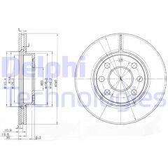 DELPHI BG3568 ÖN FREN AYNASI CORSA C 1.0-1.2 16V 01>11 ABS Lİ 240x20x4DLxHAVALI