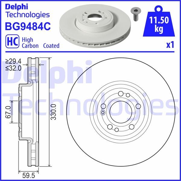 DELPHI BG9484C FREN DISKI ON MERCEDES GLE-CLASS V167 18>23