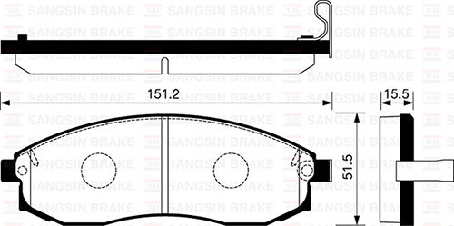 SANGSIN SP1256 ÖN FREN BALATA MITSUBISHI L200 2.5L 4D56INT MAGNUM K74T TURBO 4x4 99-06 / NISSAN MAXIMA 2.0L VQ20DE DOHC A32 V6 95-00