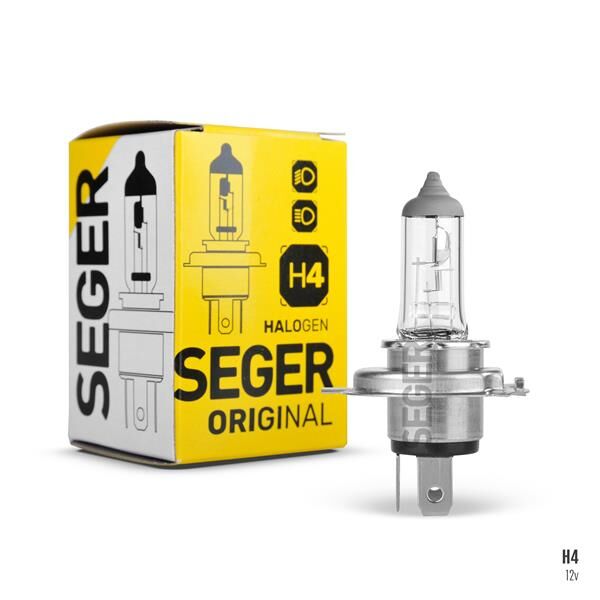 SEGER 206358 AMPUL H4 12V 60/55W P43T STANDART YENİLEME 3.500K STANDART IŞIK P43 TIRNAKLI