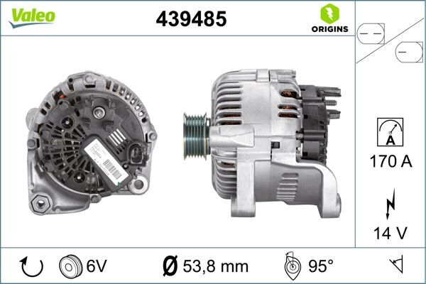 VALEO 439485 ALTERNATOR 14V 170A BMW E60 E61 E64 E65
