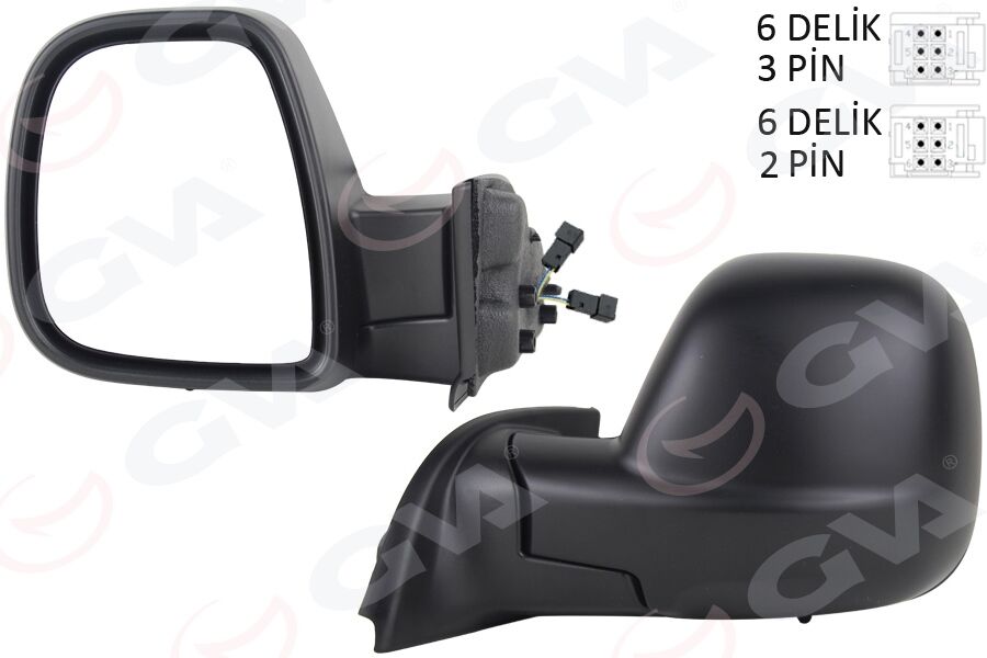 GVA 1045173 DIŞ DİKİZ AYNASI SOL PARTNER-BERLINGO 12-18 ELEKTRİKLİ DESENLİ REZİSTANSLI
