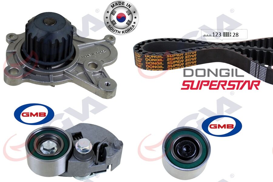 GVA 59WPK9120-1 TRİGER KAYIŞ SETİ DEVİRDAİM HYUNDAI ACCENT ADMIRE GETZ MATRIX 1.5L D3EA CRDİ 02-05 / SANTAFE 2.0L CRDİ 01-05 / SONATA 2.0L D4EA CRDİ DİZEL 06-11 / KIA CARENS. CERATO