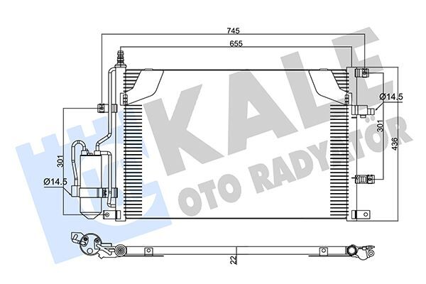 KALE 360345 KLİMA RADYATÖRÜ VOLVO XC70-V70-V70-S80-S70-S60-C70-850 98> 2.4-2.5 D5-T5 CROSS COUNTRY 295 2.5T xC AWD 02-07 KURUTUCU İLE BRAZING AL-AL 655x436x22