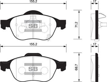 SANGSIN SP1574 ÖN FREN BALATA TOYOTA AVENSIS 2.0L 1CDFTV CDT220 99-02 ARKA FRENLER DİSK TİPİ İSE